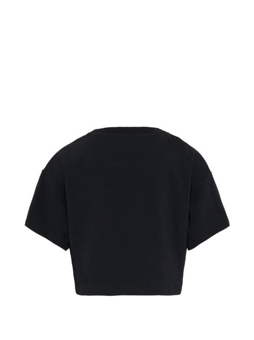 T-shirt bambina Moschino corta nera con logo Teddy Bear MOSCHINO KID-TEEN | HDM072LBA0060100